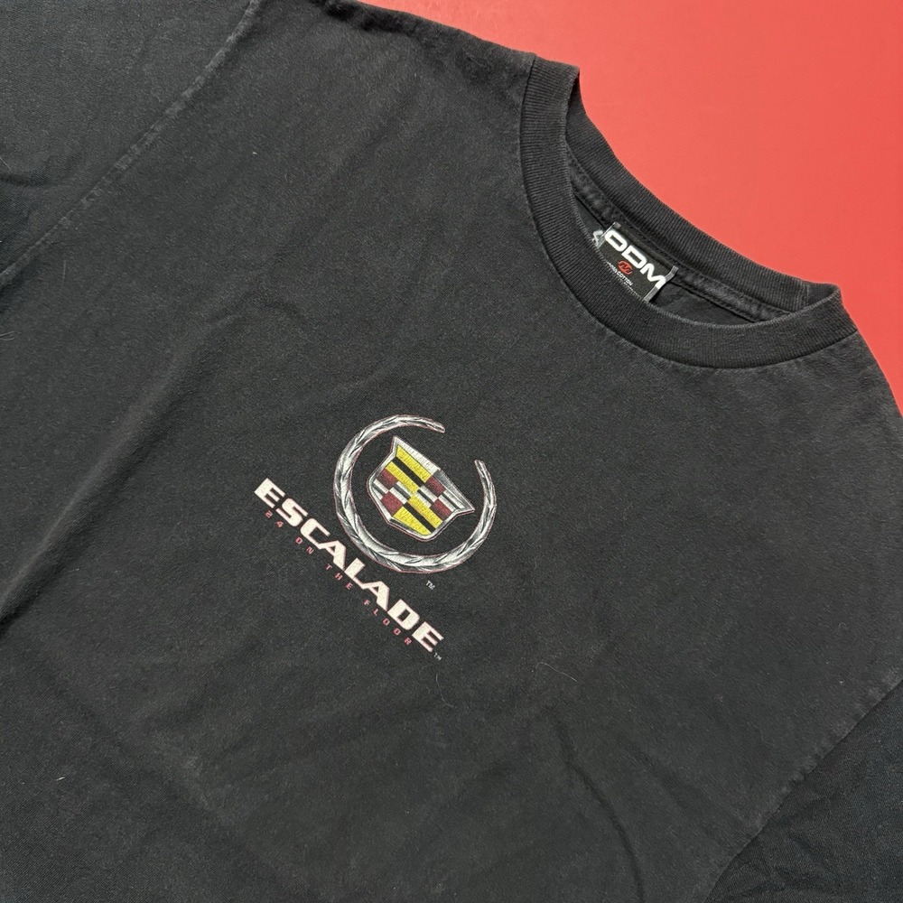 Vintage 90s Cadillac ODM T-Shirt SUV Graphic Black Rare Size Medium